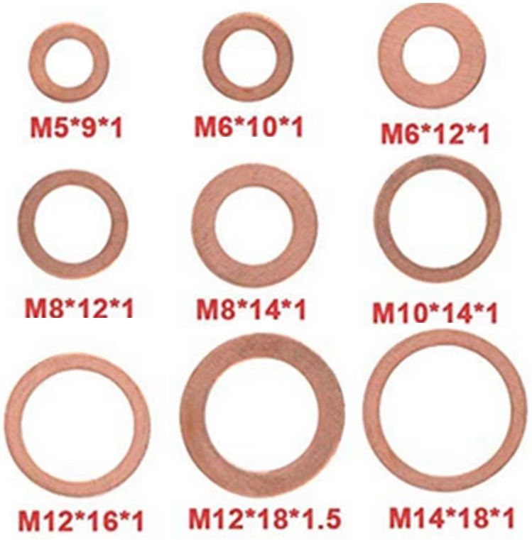 Juego arandelas de cobre